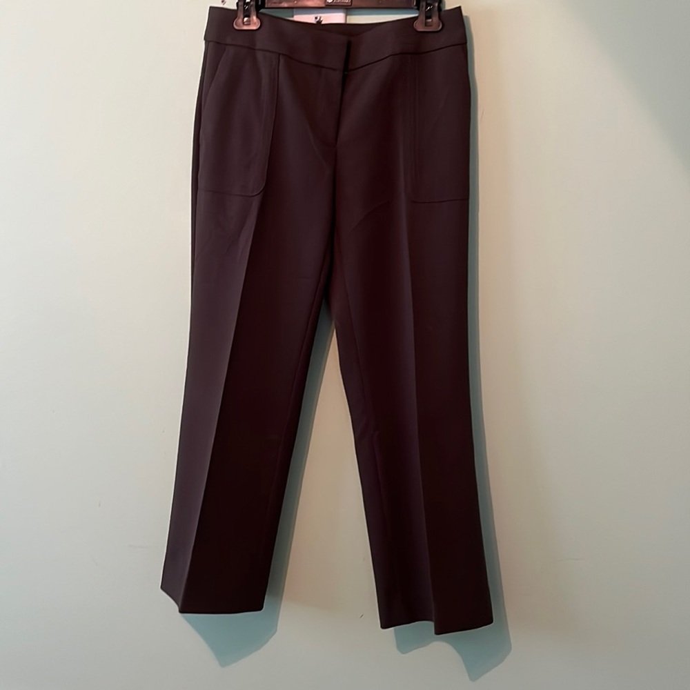 Loft Julie Trouser deep olive brown color size 2 1/2 inch hemmed